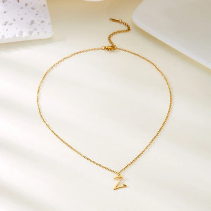 Collar de acero inoxidable con colgante de corazón y 26 letras iniciales para mujer, color dorado, con alfabeto de la A a la Z, regalo de cumpleaños