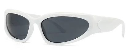 獨特的Y2K設計師奢華太陽眼鏡，女士長方形大框太陽眼鏡，男士戶外防紫外線經典2000S黑色款