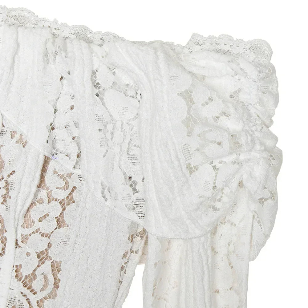 Oligai 女士蕾絲修身迷你連身裙，露肩性感長袖夜店派對連身裙，優雅秋季連身裙