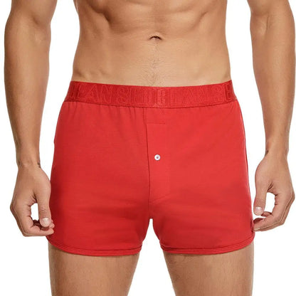 SEOBEAN - Calzoncillos bóxer de algodón para hombre, ropa interior holgada, para dormir