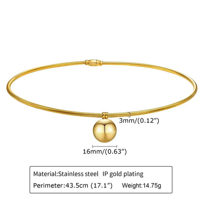 Gargantilla de cuello abierto para mujer, collar ajustable, joyería sencilla de acero inoxidable.