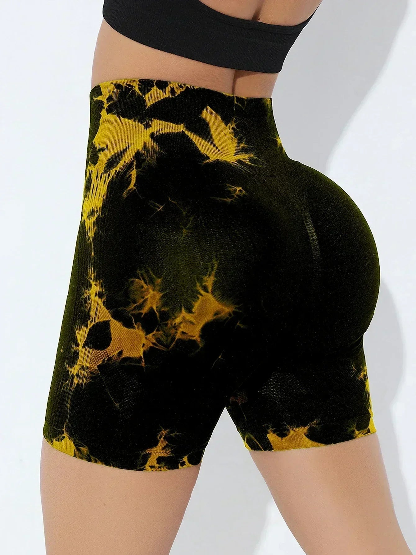2024 Summer New 16 Color Sexy Tie Dye Shorts Woman Fitness Seamless Butt Lifting Shorts One Pieces Activewear Running Outdoors