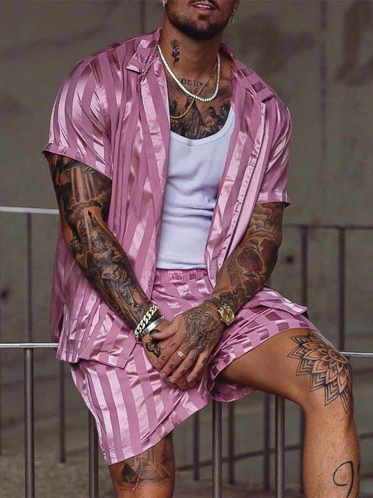 時尚男士兩件式沙灘裝