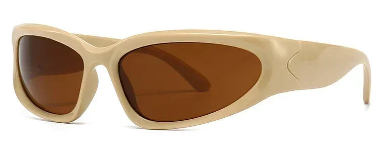 獨特的Y2K設計師奢華太陽眼鏡，女士長方形大框太陽眼鏡，男士戶外防紫外線經典2000S黑色款