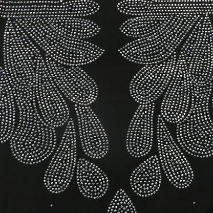 Vestido sexy de fiesta ajustado con diseño de diamantes de imitación y malla transparente de color sólido para mujer