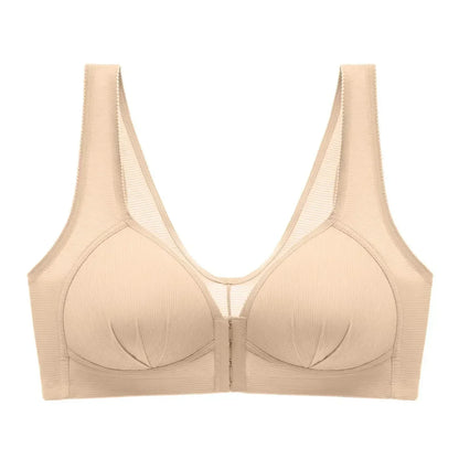 WTEMPO 大尺寸薄款無鋼圈前扣棉質文胸，聚攏舒適內衣，柔軟系列