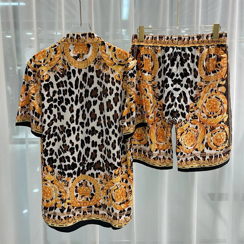 Vintage Luxury two piece beach shorts set