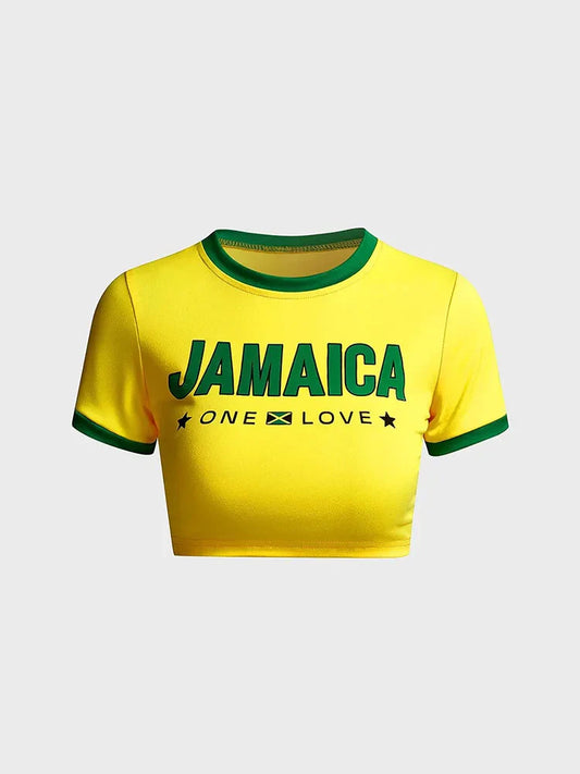 Camiseta corta de traje de baño jamaicano