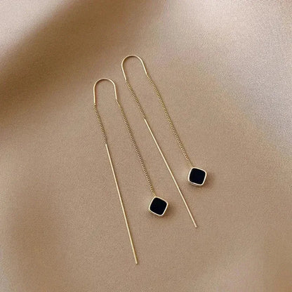 Pendientes de plata 925 para mujer, pendientes largos con borlas, pendientes de moda con forma de estrella de circonita.