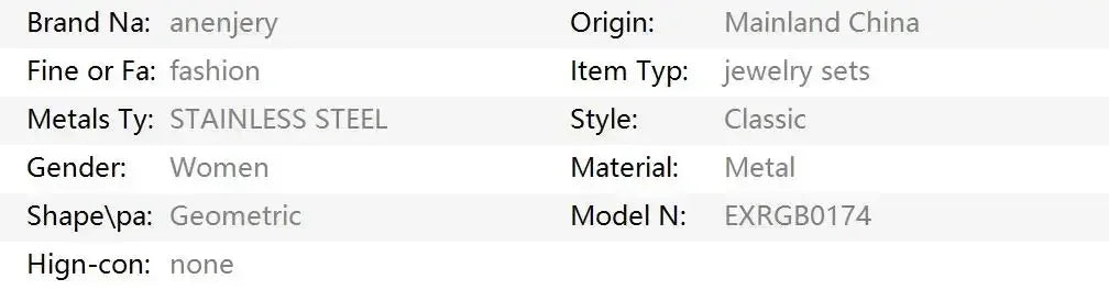 ANENJERY - Collar, pulsera y pendientes de acero inoxidable 316L con forma de corazón y concha para mujeres y niñas, conjunto de joyería sencilla de moda, regalos al por mayor