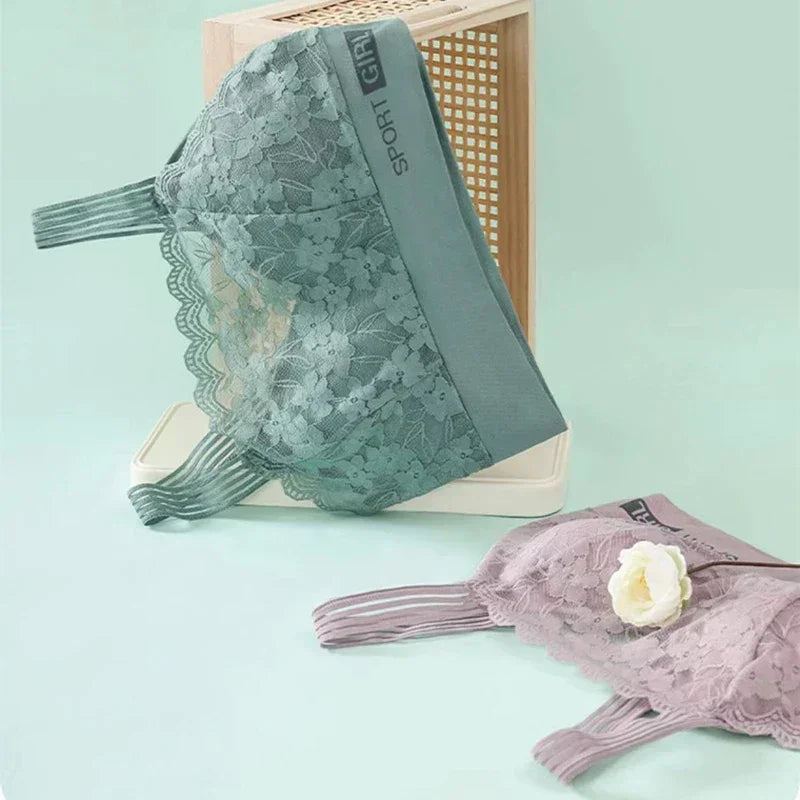 性感蕾絲無縫大尺碼女士胸罩舒適透氣運動美背背心睡衣褶皺裹胸抹胸