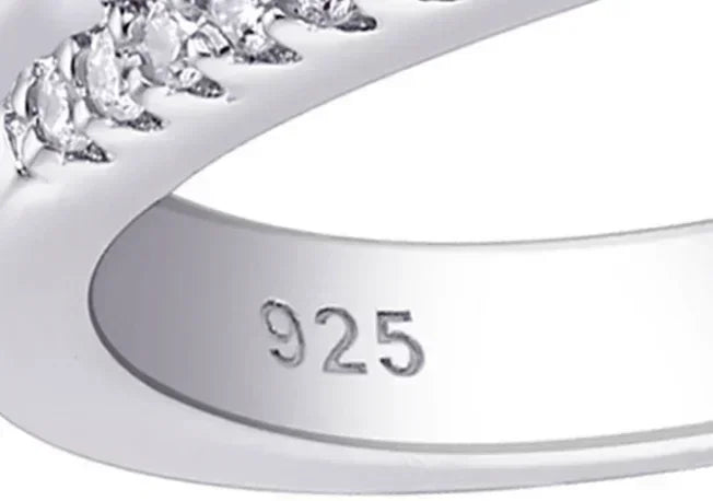 Anillo de compromiso Newshe de 2 piezas con forma de lágrima para mujer, de plata 925, con circonitas cúbicas de alta calidad.
