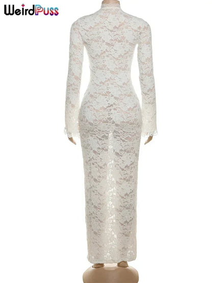 Vestido con volantes y bordado de gatitos extraños para mujer, sexy, escote en V profundo, aberturas transparentes