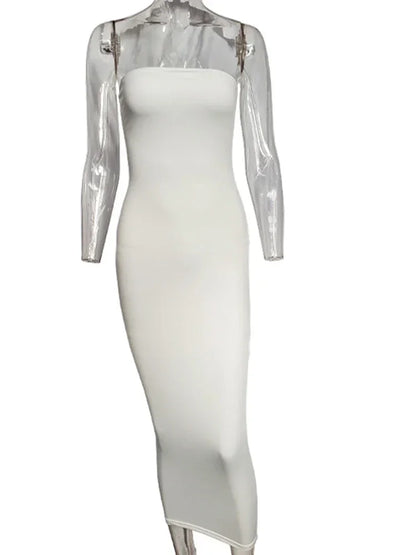 性感裹胸洋裝 | 無袖夏季長裙