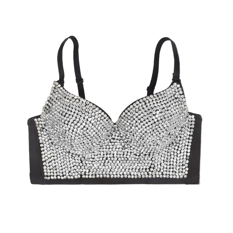 Embellished Halter Bra Crop Top
