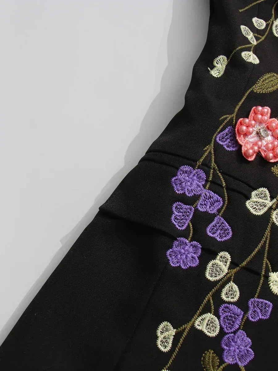 Blazers de moda con apliques empalmados de colores llamativos