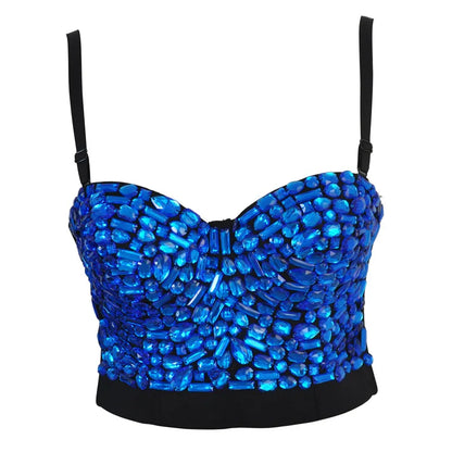 Hand Sewn Beaded Suspender Bra Top