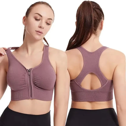 ZipFit Women's Sport Bra - Fashionable Yoga & Gym Top