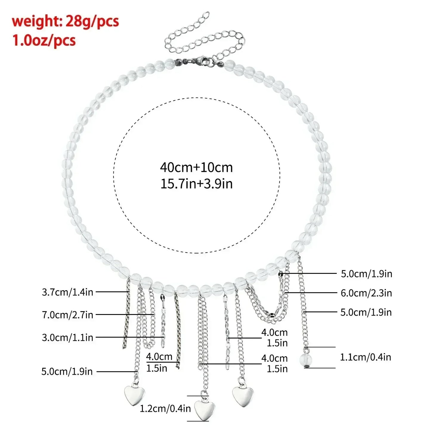 Collar de cuentas de corazón de moda para mujer, estilo bohemio, elegante, con cadena de cristal irregular, gargantilla Y2K, exquisito regalo de fiesta, accesorios de joyería