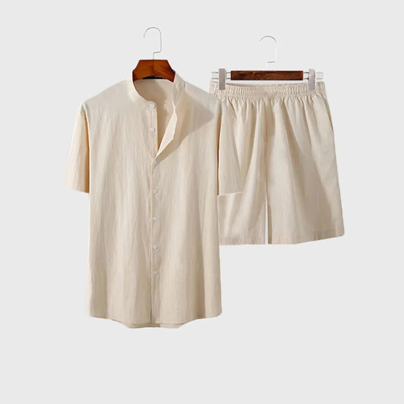 Conjunto de playa hawaiano transpirable de dos piezas para hombre