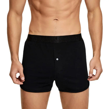 SEOBEAN - Calzoncillos bóxer de algodón para hombre, ropa interior holgada, para dormir