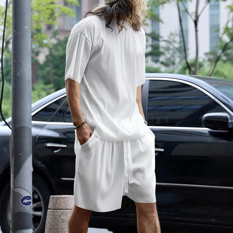 Conjunto de pantalones cortos de playa sueltos de vacaciones