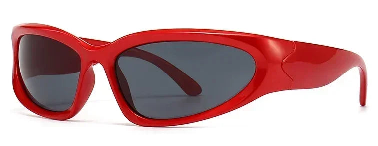 獨特的Y2K設計師奢華太陽眼鏡，女士長方形大框太陽眼鏡，男士戶外防紫外線經典2000S黑色款