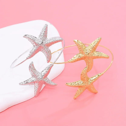 New Fashion Golden Alloy 2 Starfish Arm Bracelet for Women  Summer Beach \Dance Party Cuff Bracelets Jewlery Accessories Gifts