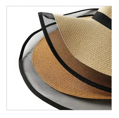 Women Sun Hat Big Eaves Waves Beach Cap Ladies Hat Big Brim Sun Visors UV Cut Bucket Panama Cap Foldable Straw Sunscreen Vintage