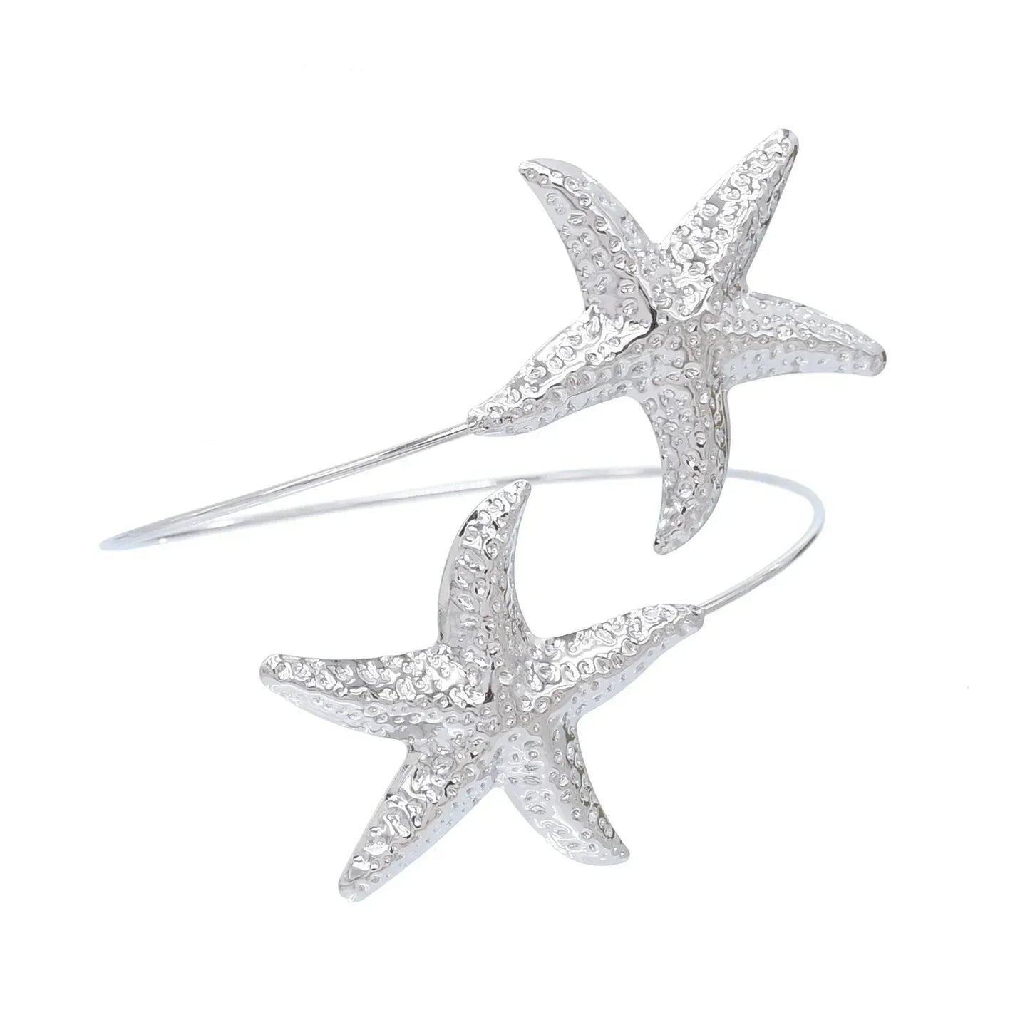 New Fashion Golden Alloy 2 Starfish Arm Bracelet for Women  Summer Beach \Dance Party Cuff Bracelets Jewlery Accessories Gifts