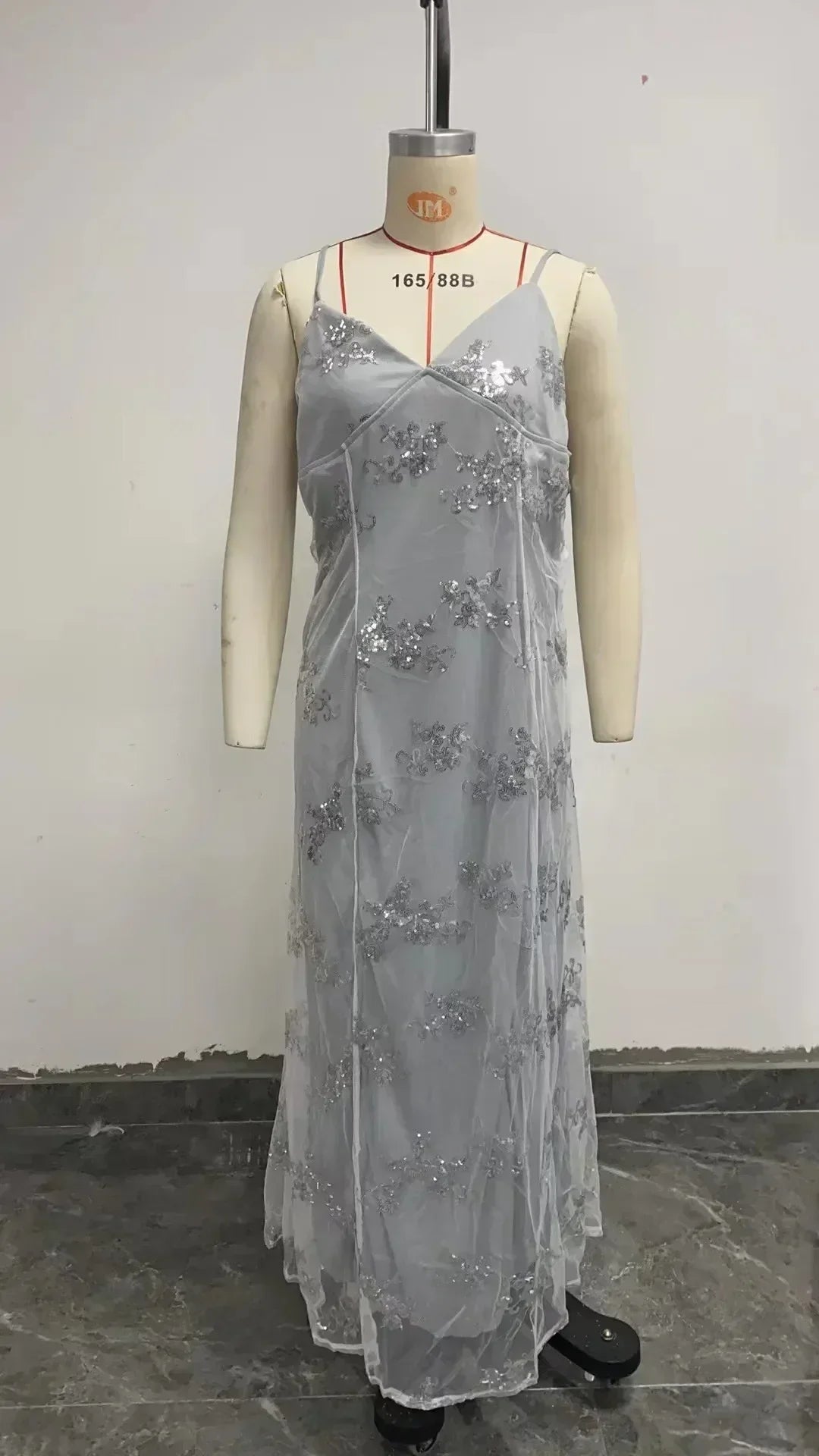 Women Dresses Sleeveless V Neck Pullover Sequins Dress