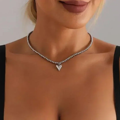Collar de cuentas de corazón de moda para mujer, estilo bohemio, elegante, con cadena de cristal irregular, gargantilla Y2K, exquisito regalo de fiesta, accesorios de joyería