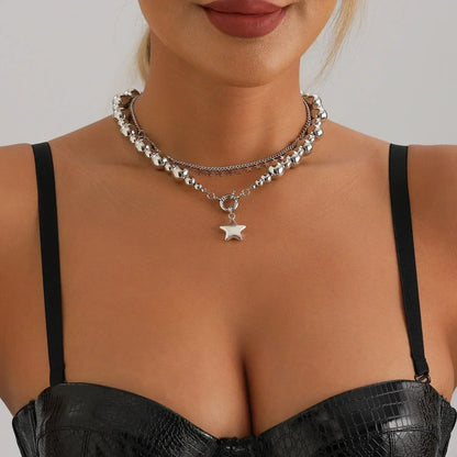 Collar de cuentas de corazón de moda para mujer, estilo bohemio, elegante, con cadena de cristal irregular, gargantilla Y2K, exquisito regalo de fiesta, accesorios de joyería