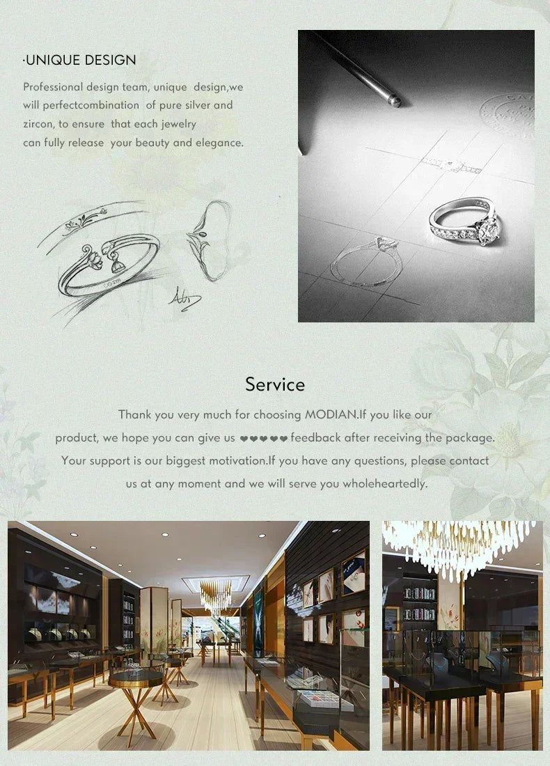 Collar con colgante de circonita AAA de plata esterlina 925 auténtica de Modian para mujer, collares de plata para mujer, joyería fina.