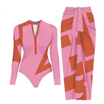 Trajes de baño de manga larga y pareo - Protección UV para mujer