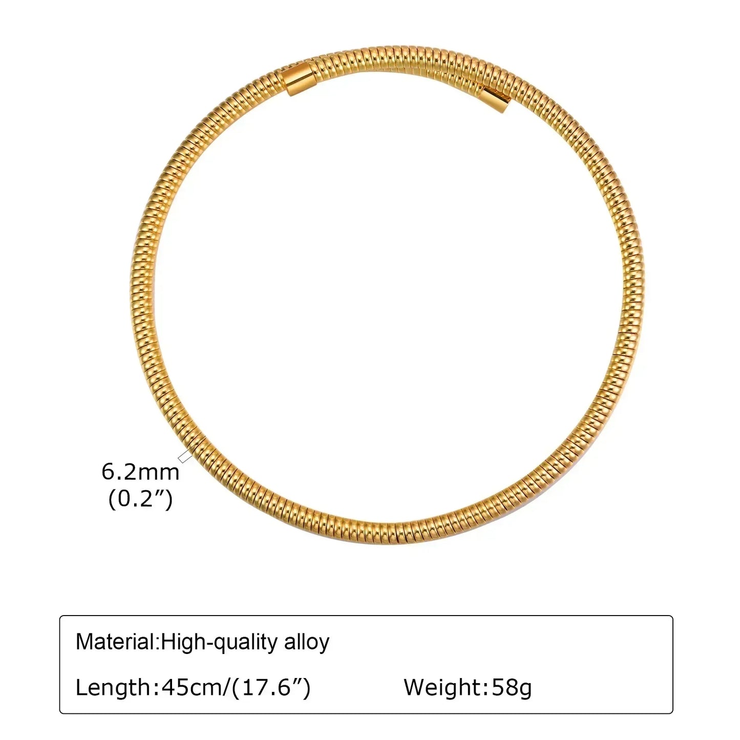 Gargantilla de cuello abierto para mujer, collar ajustable, joyería sencilla de acero inoxidable.