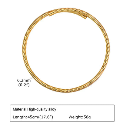 Gargantilla de cuello abierto para mujer, collar ajustable, joyería sencilla de acero inoxidable.