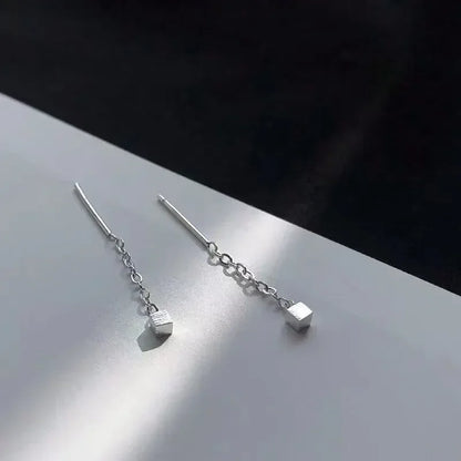 Pendientes de plata 925 para mujer, pendientes largos con borlas, pendientes de moda con forma de estrella de circonita.