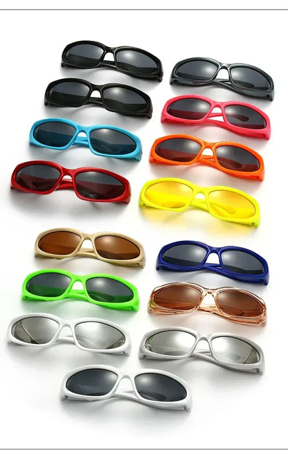 獨特的Y2K設計師奢華太陽眼鏡，女士長方形大框太陽眼鏡，男士戶外防紫外線經典2000S黑色款