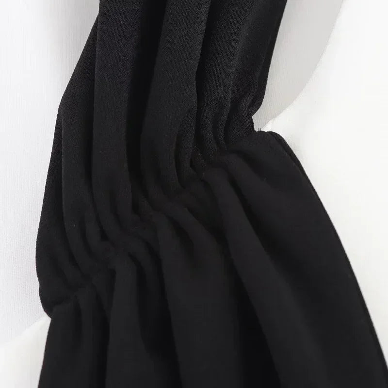 女士露肩吊帶優雅派對禮服