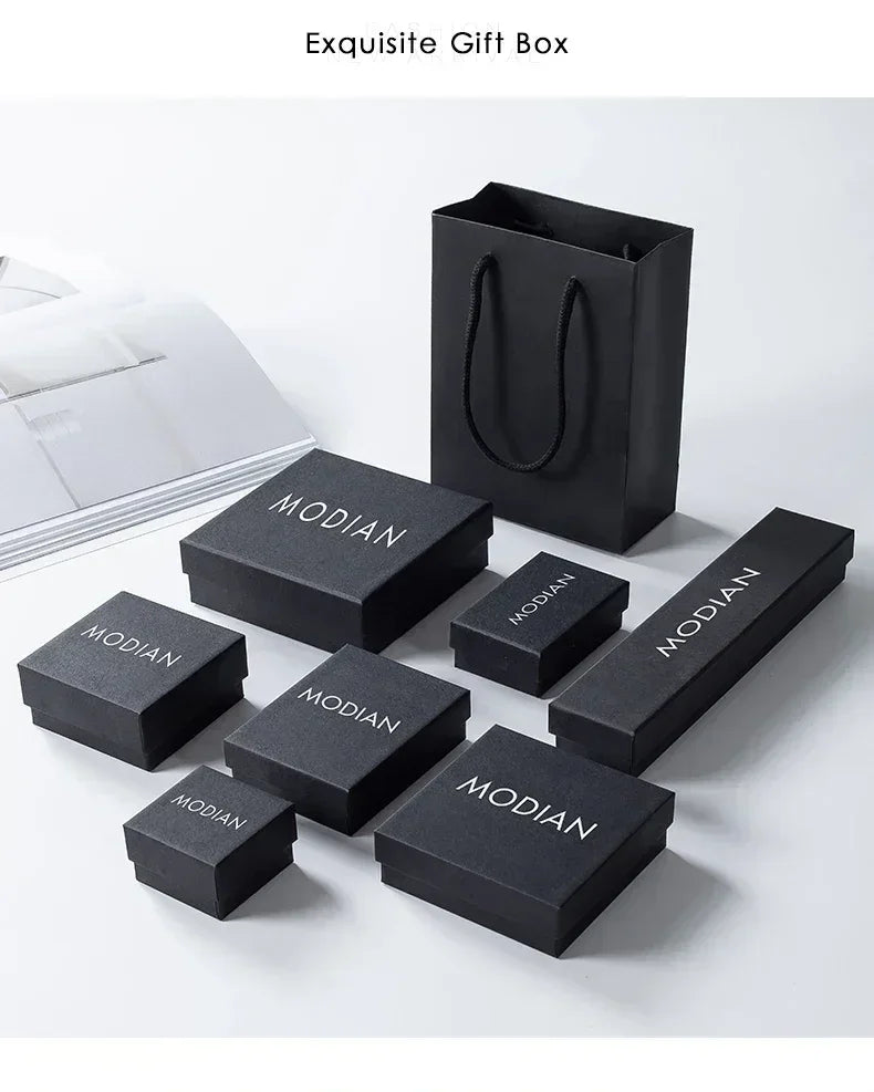 Collar con colgante de circonita AAA de plata esterlina 925 auténtica de Modian para mujer, collares de plata para mujer, joyería fina.