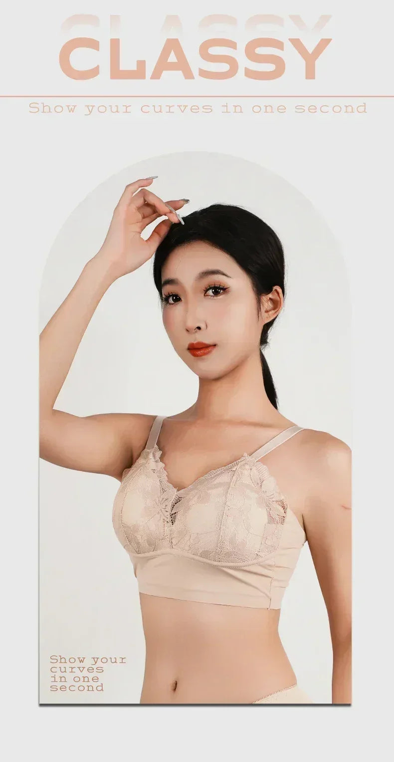 熱銷全罩杯薄款內衣小號胸罩加大尺寸無鋼圈可調式蕾絲女士胸罩罩杯BC罩杯大尺碼蕾絲胸罩