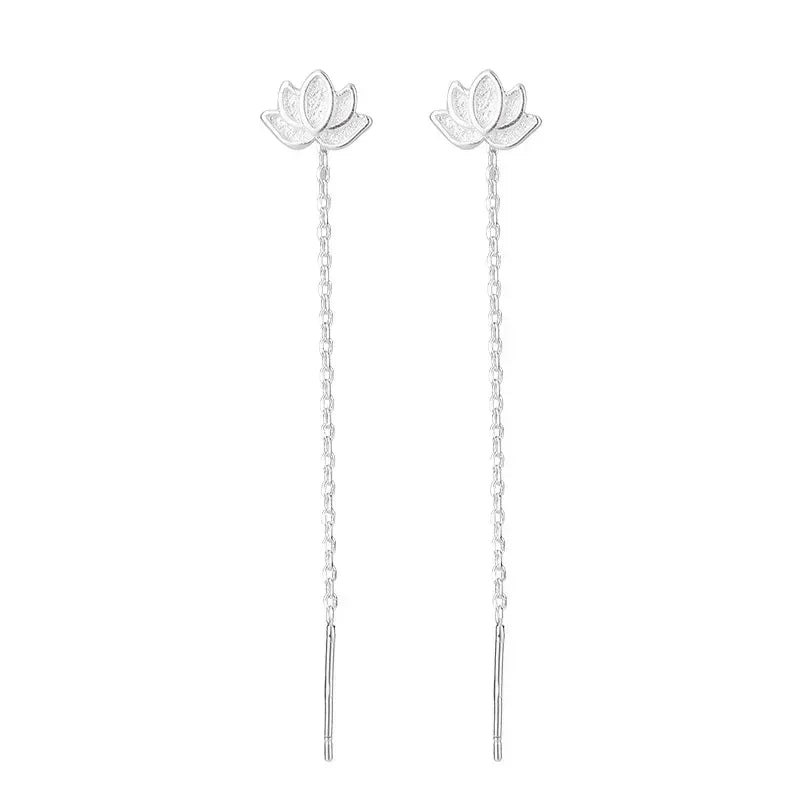 Pendientes de plata 925 para mujer, pendientes largos con borlas, pendientes de moda con forma de estrella de circonita.