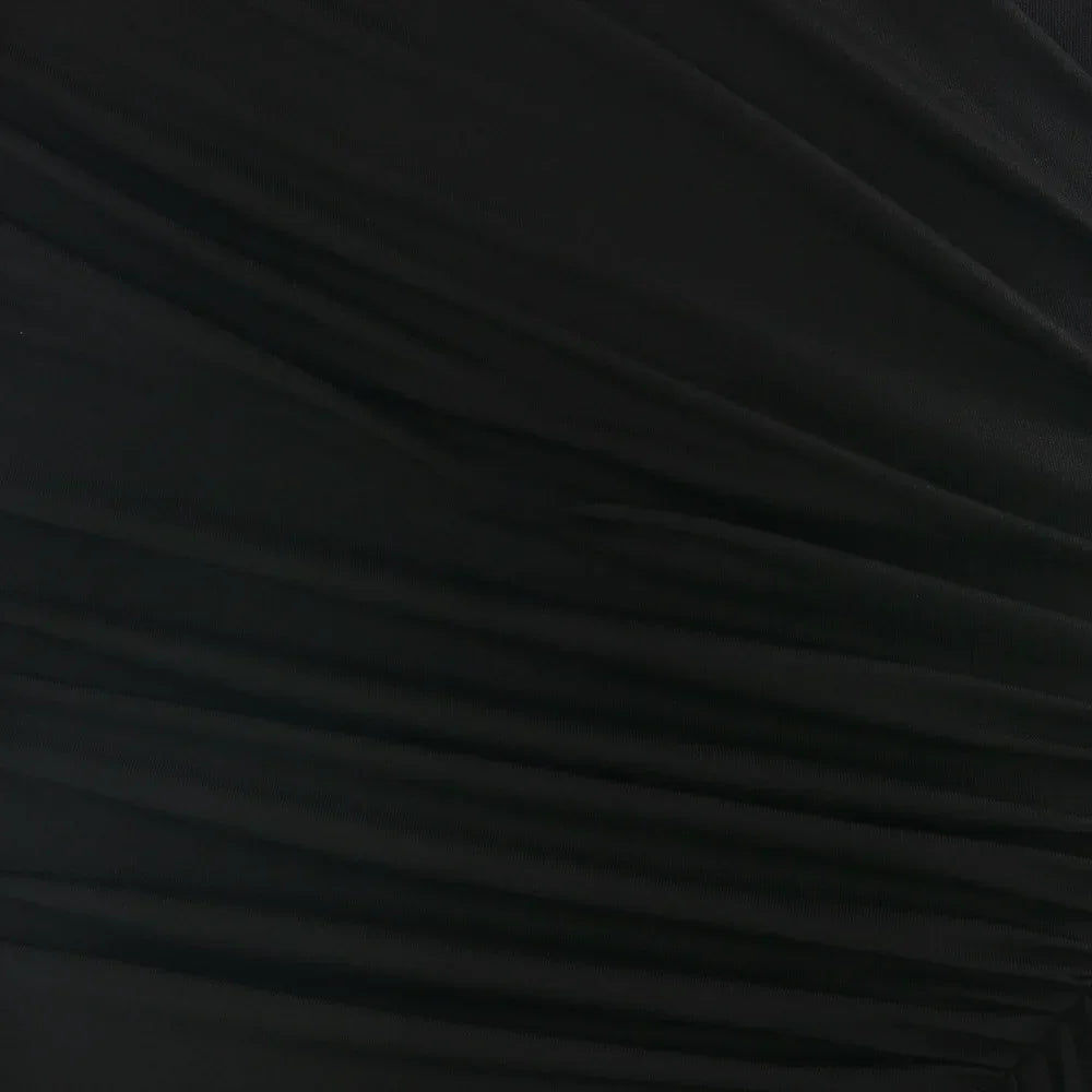 Vestido mini plisado irregular | Vestido urbano con borlas en el dobladillo