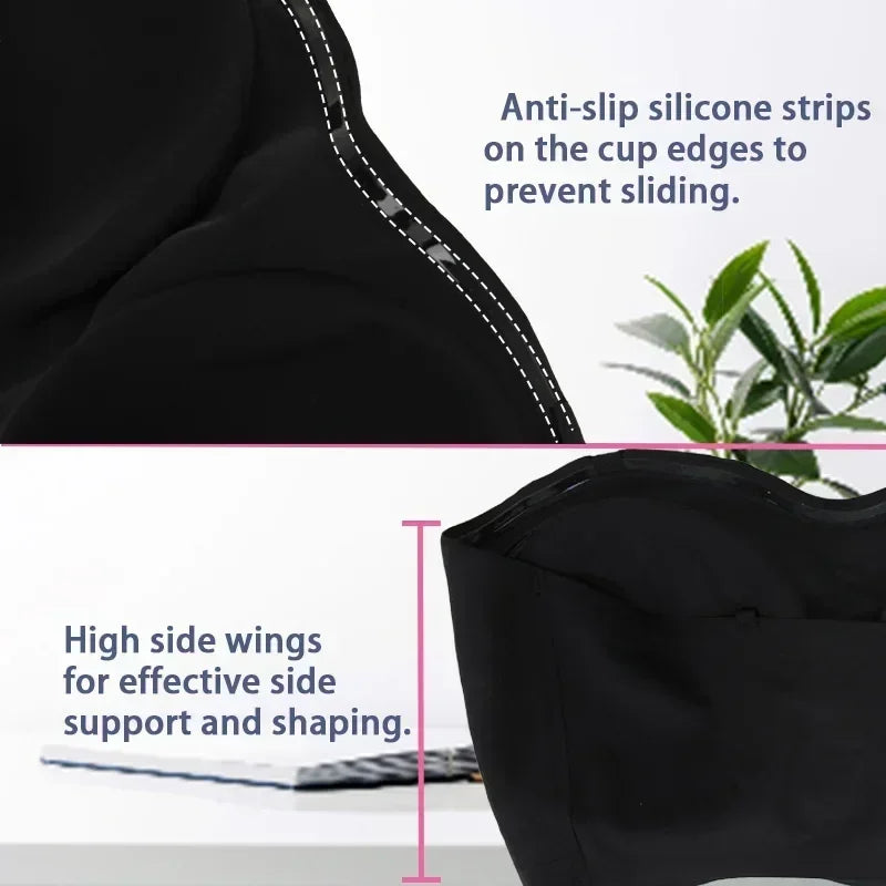 女士性感大尺碼聚攏文胸，柔軟透氣，無鋼圈，防滑無縫，可拆卸肩帶和罩杯。