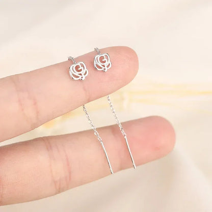 Pendientes de plata 925 para mujer, pendientes largos con borlas, pendientes de moda con forma de estrella de circonita.