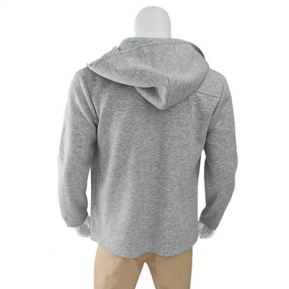 Men’s Double-Breasted Hooded Windbreaker Jacket