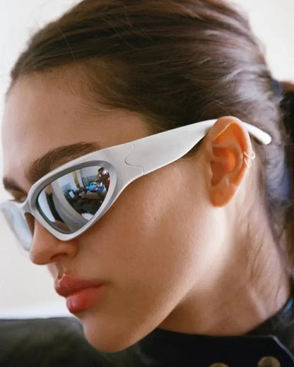 獨特的Y2K設計師奢華太陽眼鏡，女士長方形大框太陽眼鏡，男士戶外防紫外線經典2000S黑色款