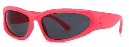 獨特的Y2K設計師奢華太陽眼鏡，女士長方形大框太陽眼鏡，男士戶外防紫外線經典2000S黑色款