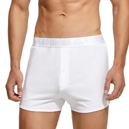 SEOBEAN - Calzoncillos bóxer de algodón para hombre, ropa interior holgada, para dormir